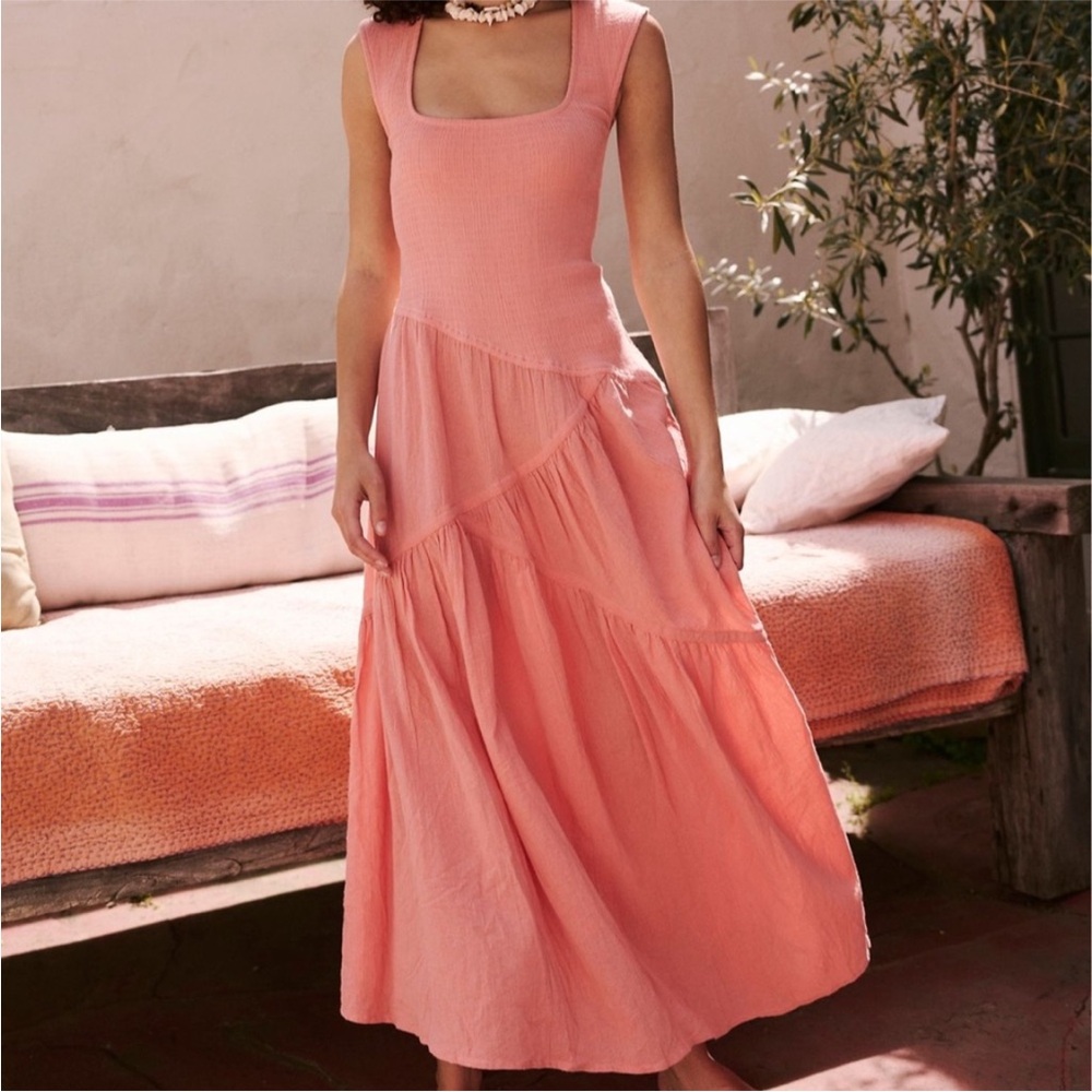 Free People Traveler asymmetrical midi dress